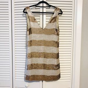NYE Gold Sequin Dress, XS, EUC